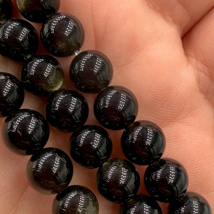 Obsydian Złoty / kulka gładka / ok. 8mm