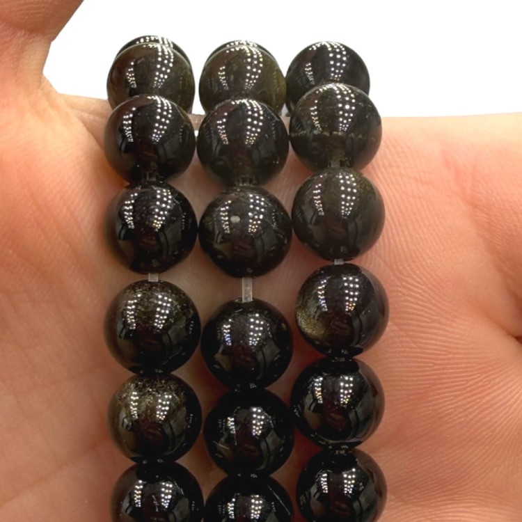 Obsydian Złoty / kulka gładka / ok. 8mm