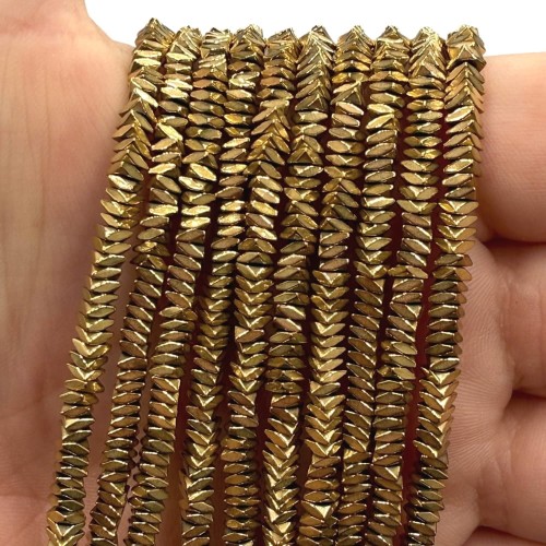 Hematyt Poduszka / kolor ciepłe złoto / ok. 3x1mm