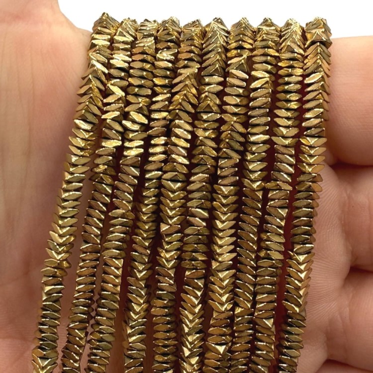 Hematyt Poduszka / kolor ciepłe złoto / ok. 3x1mm