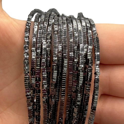 Hematyt Kwadratowa Płytka / kolor czarny / ok. 2x1mm