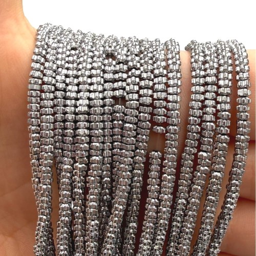 Hematyt Kwiatek / kolor srebrny / ok. 3x1mm