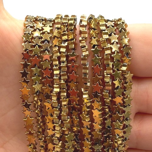 Hematyt Gwiazdka / kolor ciepłe złoto / ok. 4mm