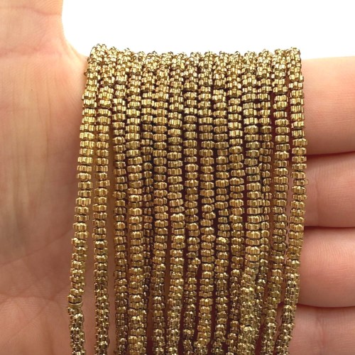 Hematyt Kwiatek / kolor ciepłe złoto / ok. 3x1mm