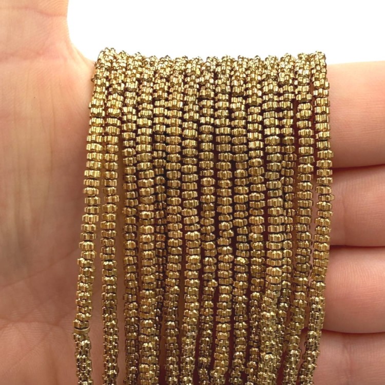 Hematyt Kwiatek / kolor ciepłe złoto / ok. 3x1mm