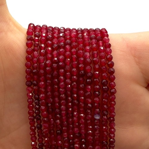 Jadeit Dark Wine / kulka fasetowana / ok. 3mm