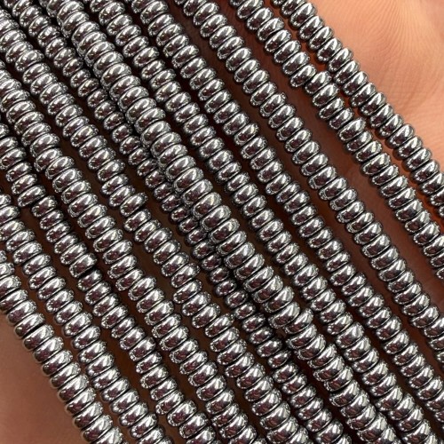 Hematyt Oponka Gładka / kolor srebrny / ok. 3x1mm