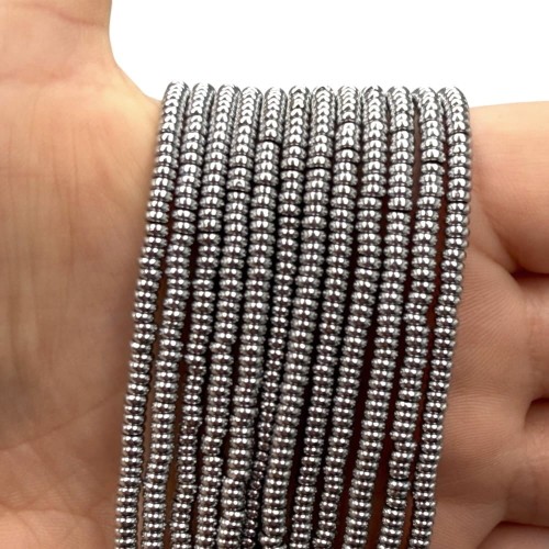 Hematyt Oponka Gładka / kolor srebrny / ok. 3x1mm