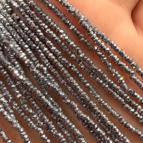 Hematyt Oponka Fasetowana / kolor srebrny / ok. 2x1mm