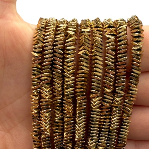 Hematyt Poduszka / kolor ciepłe złoto / ok. 4x1mm