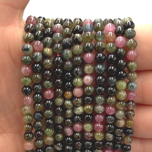 Turmalin Mix Kolorów / kulka gładka / ok. 5mm