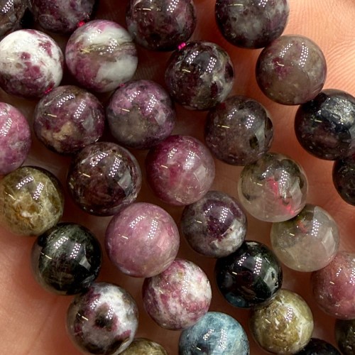 Turmalin Mix Kolorów / kulka gładka / ok. 8mm