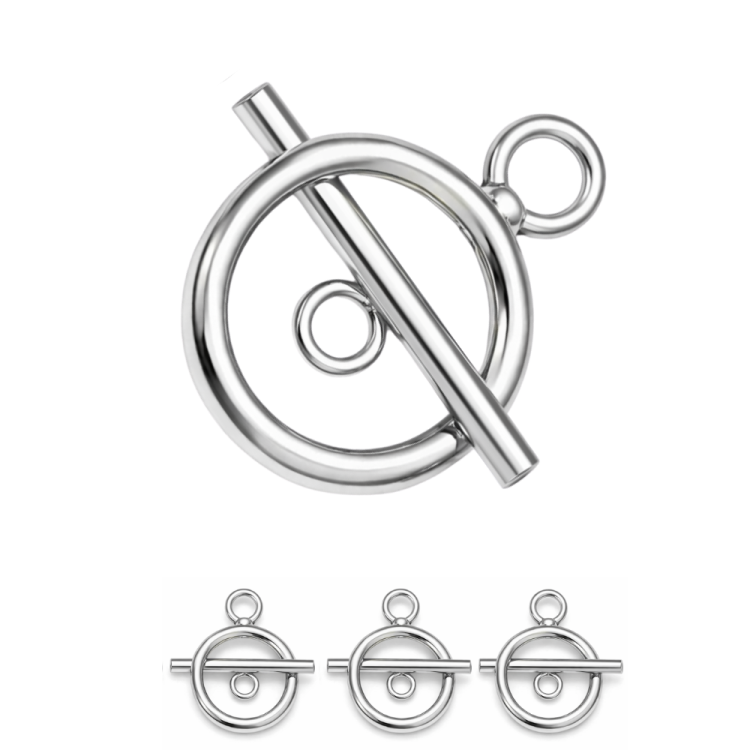 Zapięcie Toggle 13x18mm / stal kolor srebrny/ 5szt.