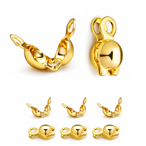 Łapaczki dziewczynki 4x8mm / stal PVD / kolor złoty / 40szt.