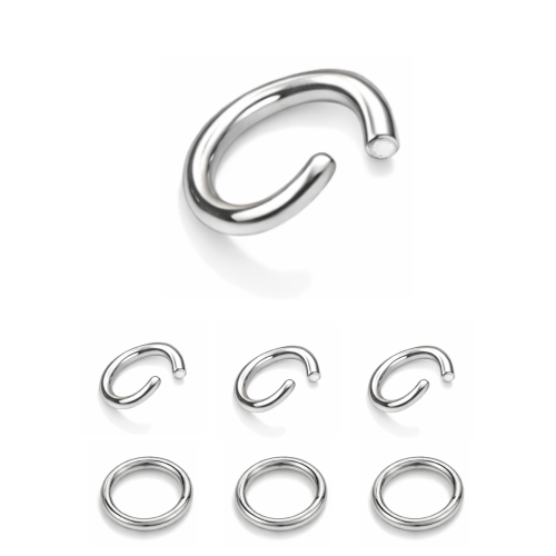 Kółeczka zaciskowe otwarte 4mm / stal / kolor srebrny / 50szt.