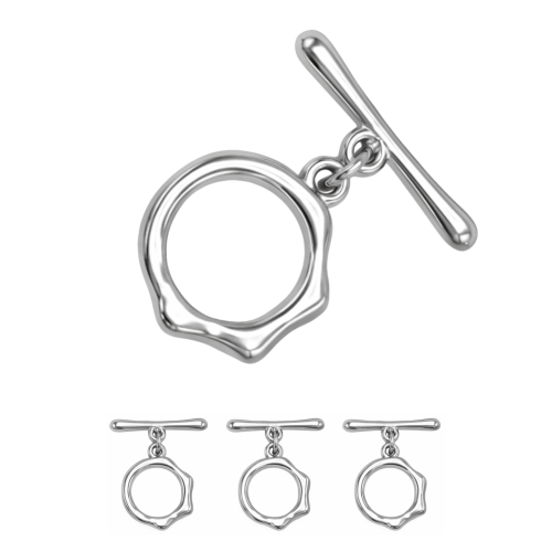 Zapięcie Toggle / stal kolor srebrny / śr. ok. 14,5mm dł. pat. ok. 20,5mm