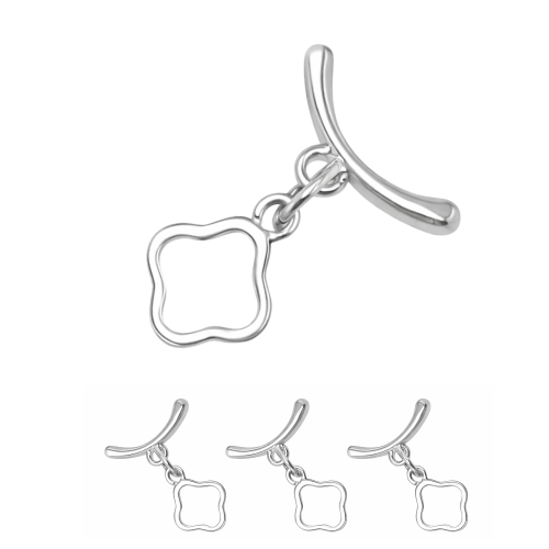 Zapięcie Toggle / stal kolor srebrny / śr. ok. 9,8mm dł. pat. ok. 14,3mm