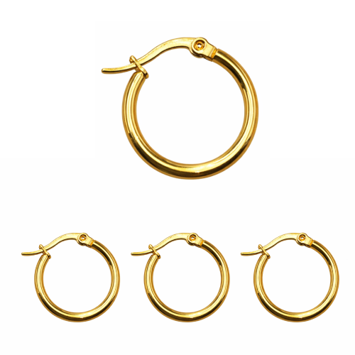 Baza kolczyka okrągła / stal PVD / kolor złoty / ok. 14mm