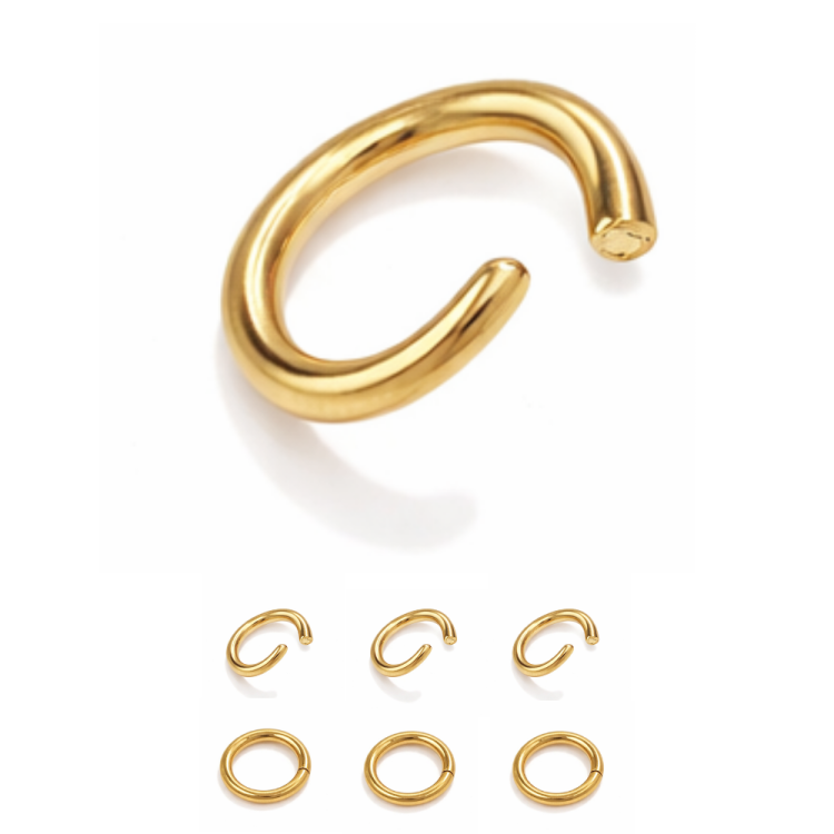 Kółeczka zaciskowe otwarte 7mm / stal PVD / kolor złoty / 40szt.