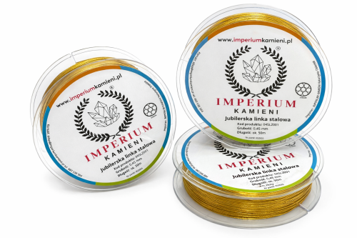 Jubilerska ZŁOTA linka stalowa 7-strunowa / 0,3mm / ok.50m