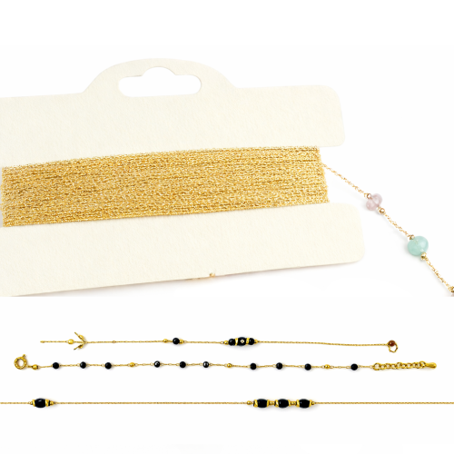 Łańcuszek ok. 0,5mm /stal PVD / kolor złoty / ok. 10m