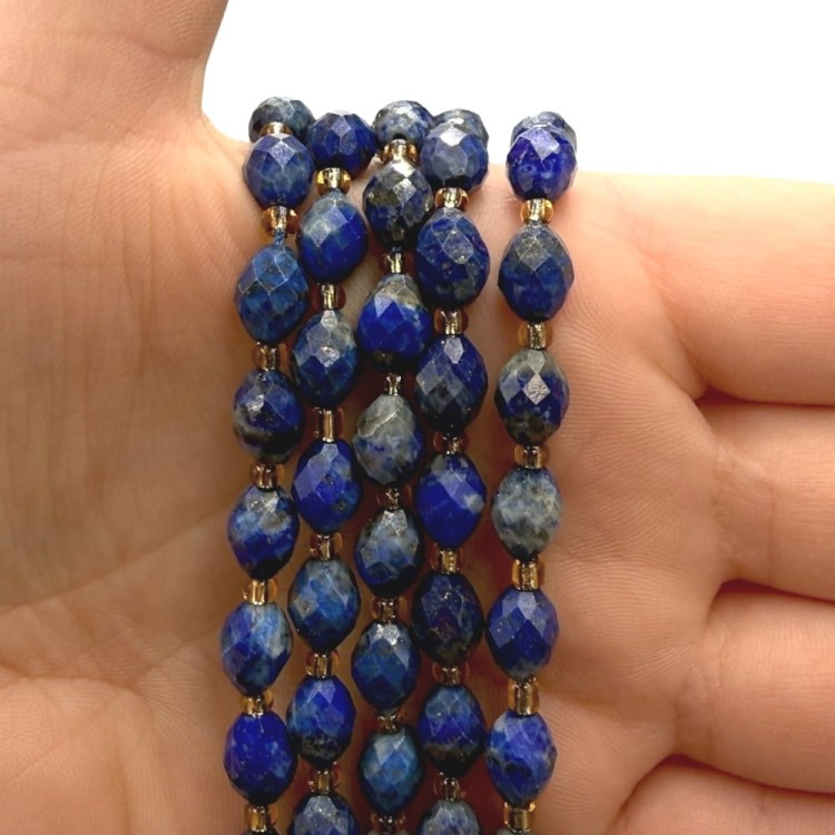 Lapis Lazuli / oliwka fasetowana / ok. 6x8 mm