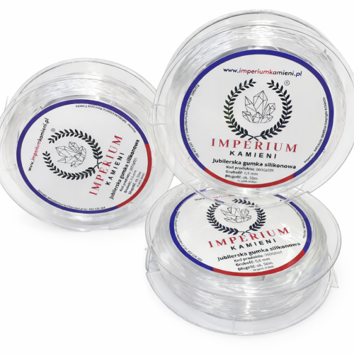 Jubilerska PRZEŹROCZYSTA gumka silikonowa / 0,6mm / ok.50m