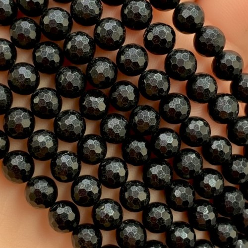 Turmalin Czarny / kulka fasetowana disco/ ok. 6mm