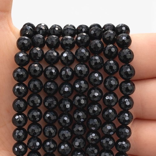 Turmalin Czarny / kulka fasetowana disco/ ok. 6mm