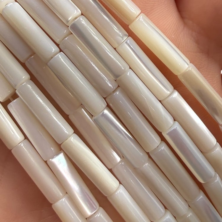 Masa Perłowa / perłowy / walec gładki / ok. 4x13mm