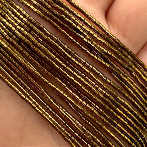 Hematyt Walec / kolor ciemny złoty / ok. 1x1mm