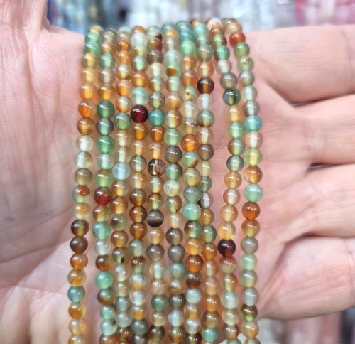 Agat Pawi / kulka gładka / ok. 4mm