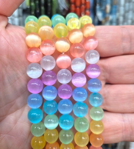 Selenit Tęczowy / kulka gładka / ok. 8mm