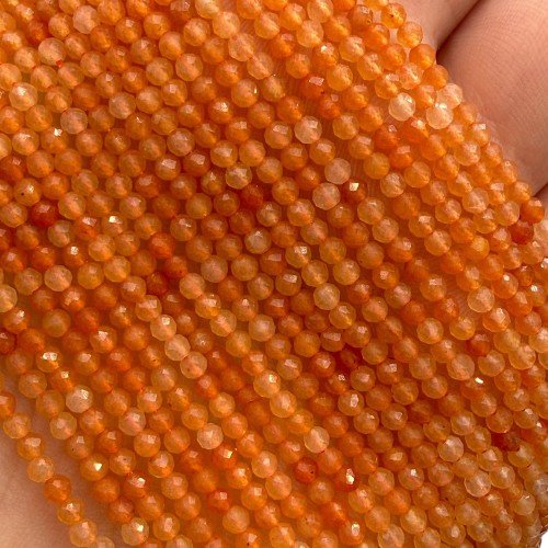 Awenturyn Czerwony / kulka fasetowana / ok.2mm