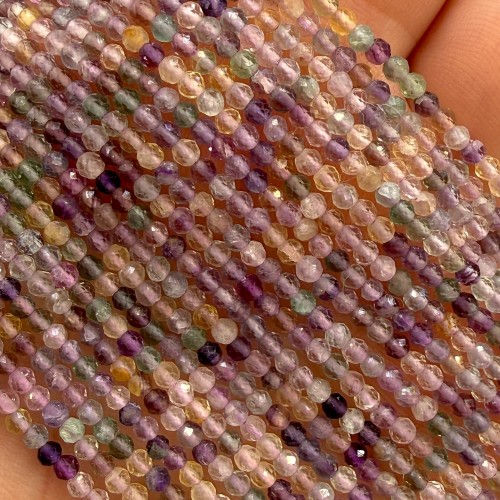 Fluoryt Ciemny / kulka fasetowana / ok. 2mm
