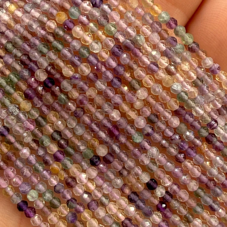 Fluoryt Ciemny / kulka fasetowana / ok. 2mm