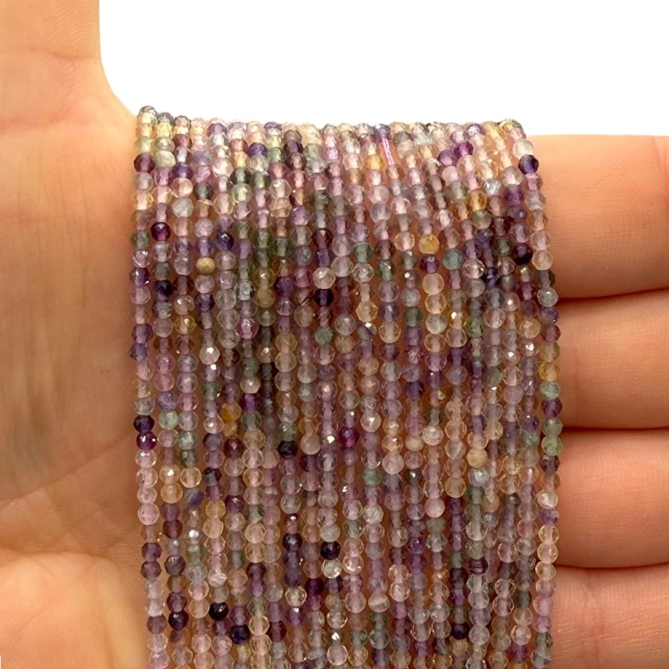 Fluoryt Ciemny / kulka fasetowana / ok. 2mm