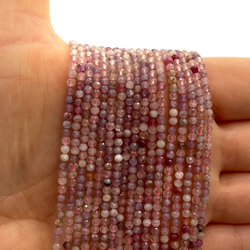 Turmalin Śliwkowy / kulka fasetowana / ok. 2mm