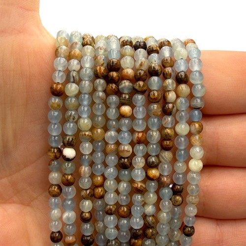 Kalcyt Niebieski (Lemurian) / kulka gładka / ok. 4mm