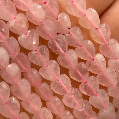 Kwarc Różowy / serce fasetowane / ok. 8 mm