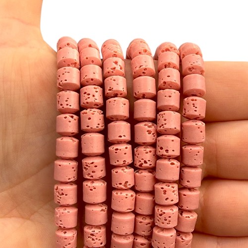 Lawa Różowa / walec / ok. 6x6mm