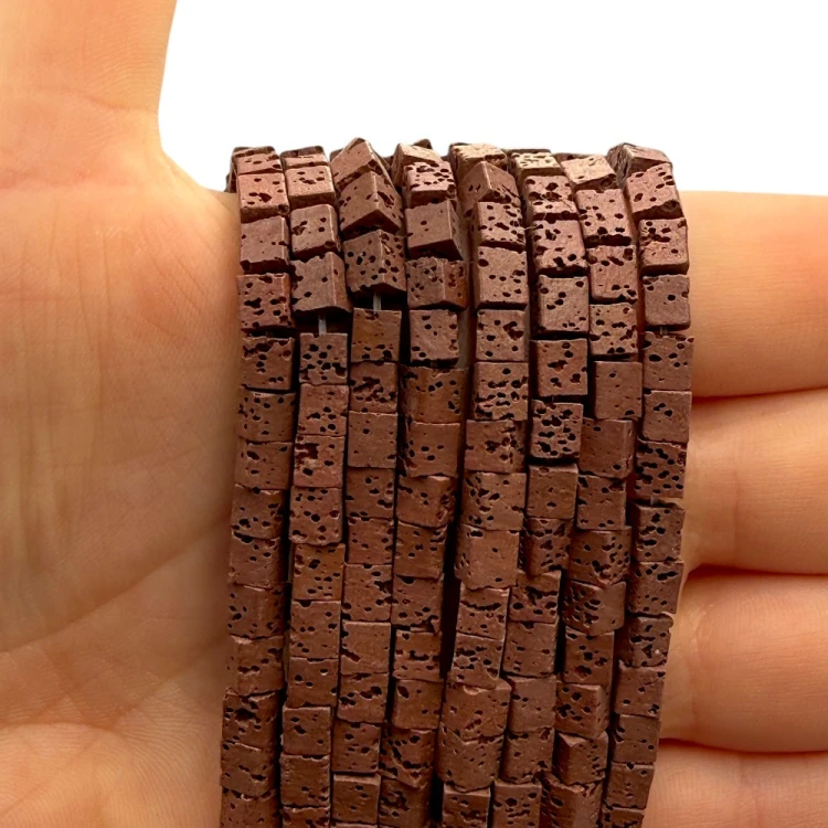 Lawa Brązowa / kostka / ok. 4x4mm