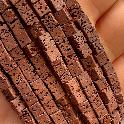 Lawa Brązowa / kostka / ok. 4x4mm