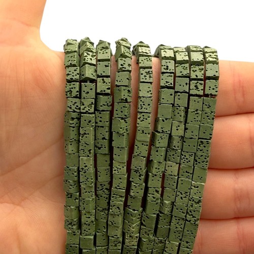 Lawa Khaki / kostka / ok. 4x4mm