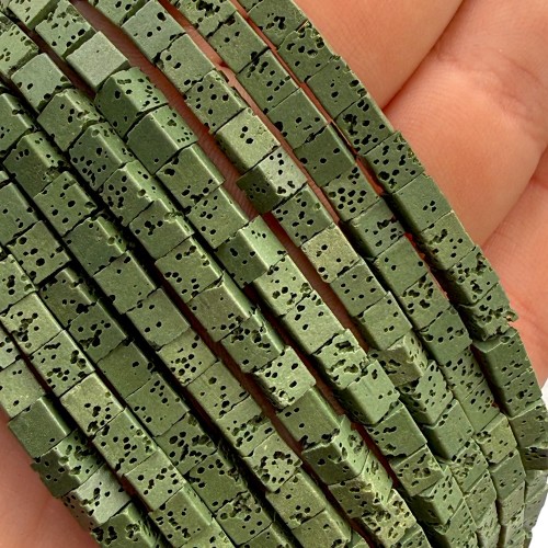 Lawa Khaki / kostka / ok. 4x4mm