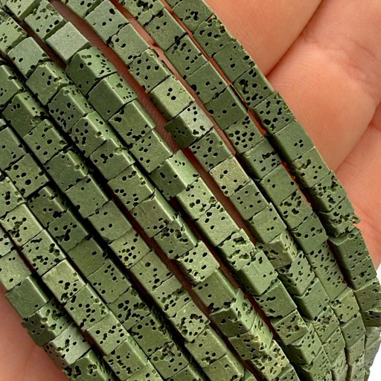 Lawa Khaki / kostka / ok. 4x4mm