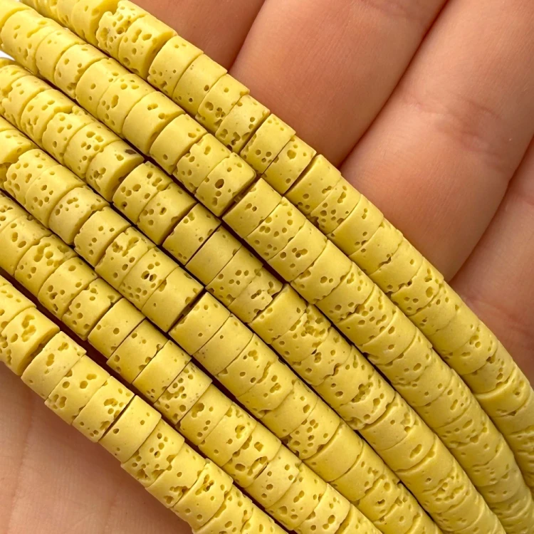 Lawa Żółta / heishi / ok. 6x3mm