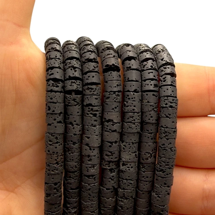 Lawa Czarna / heishi / ok. 6x3mm