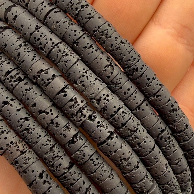 Lawa Czarna / heishi / ok. 6x3mm