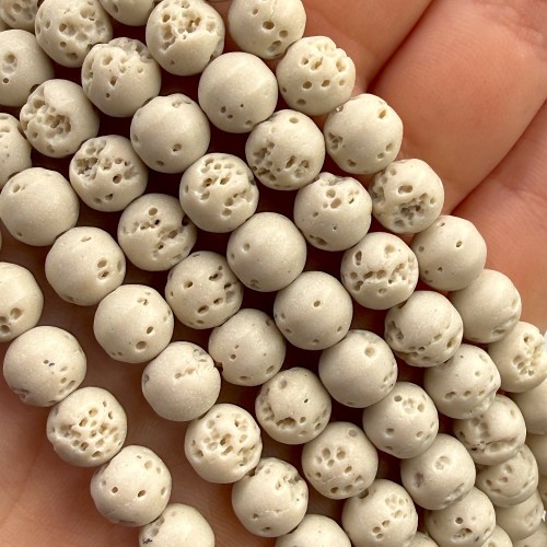 Lawa Kremowa / kulka gładka / ok. 8mm